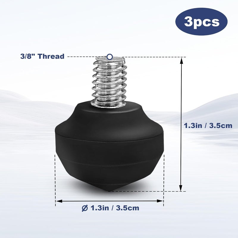 Manbily Universal Tripod Rubber Foot Spike, Anti-Slip 3/8" Rubber Feet for Camera Tripods Monopods, Replacement Parts (35mm x 35mm)-3 Pcs - Image 5